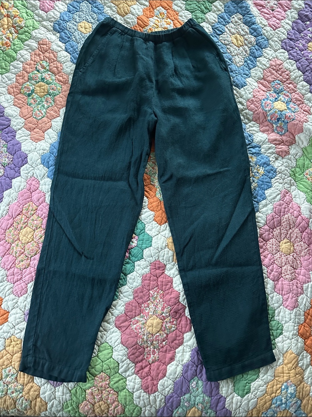 Eileen Fisher Waffle Linen Pants